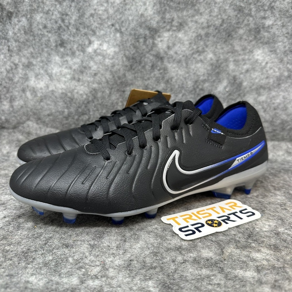 Nike Tiempo Legend 10 Pro FG Soccer Cleat Mens Sz 7 Black Blue DV4333-040